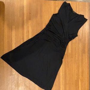 Theory little black faux wrap dress